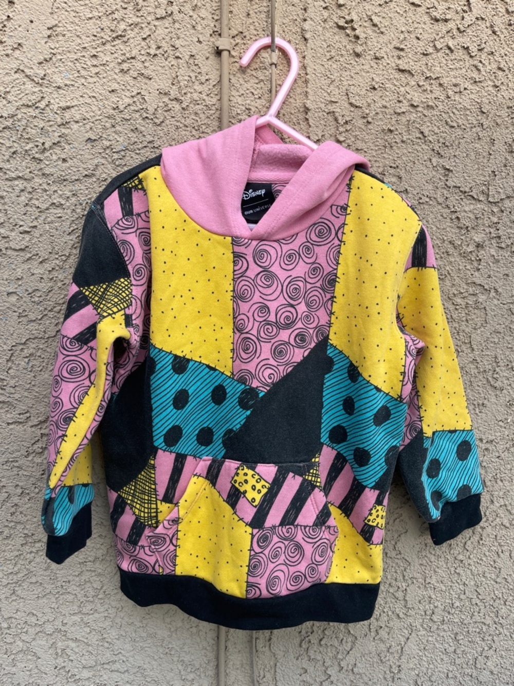 Disney Our Universe Nightmare Before Christmas Patchwork Pullover Hoodie 4T
